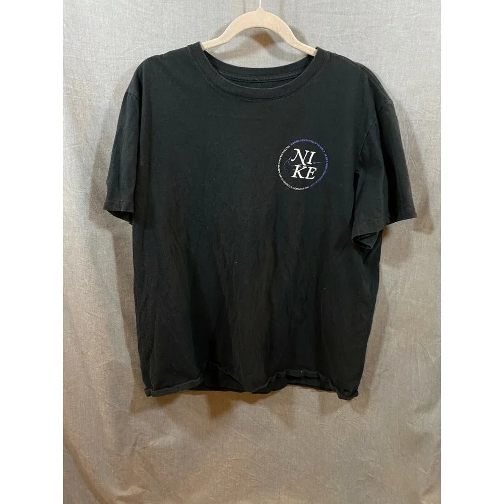 Nike Shirt Adult Extra Large Black Spell Out Swoosh Pullover Tee Mens